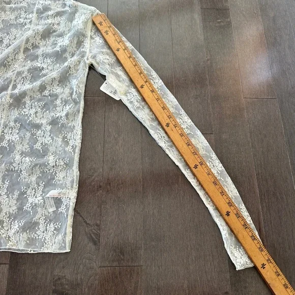 NWT Free People Intimately Sheer Lace Longsleeve Top Feminine Layer Coquette M - Picture 6 of 7